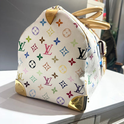 Louis Vuitton Speedy 40 Multicolor Monogram White Satchel Bag