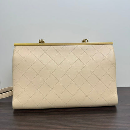 Chanel Calfskin way Flap Bag B Beige Shoulder Bag