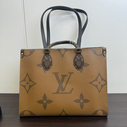 Louis Vuitton On The Go MM 2way Bag FM6113 Brown Tote