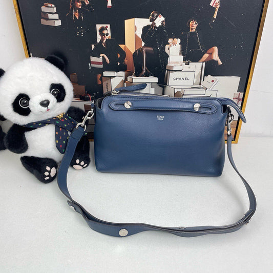 Fendi By The Way Satchel Bag in Blue Leather - Pre-Loved, Style 12119307