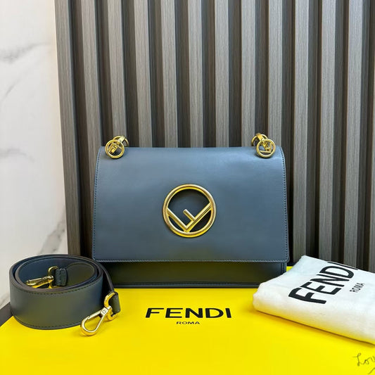 Fendi Kan I Blue Shoulder Bag -  Designer Handbag