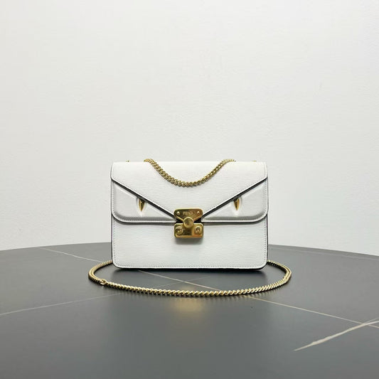 Fendi White Peekaboo Shoulder Bag -