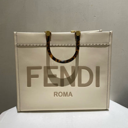 Fendi Medium White Tote Bag -  Designer Handbag