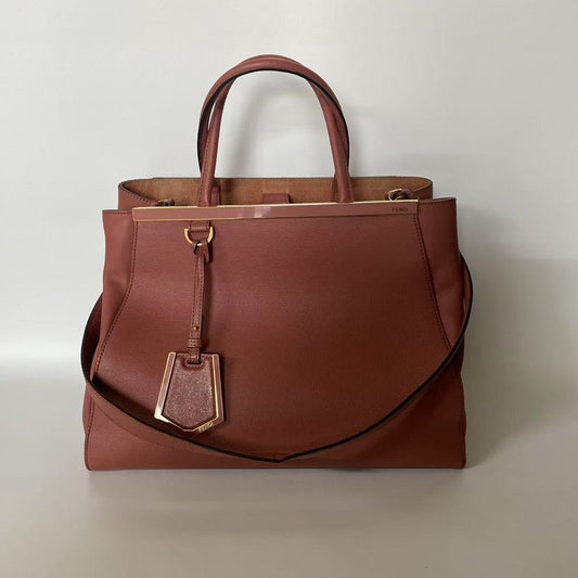 Fendi 2Jours Maroon Leather Shoulder Bag