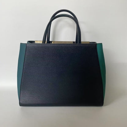 Fendi 2Jours Blue and Green Leather Tote Bag