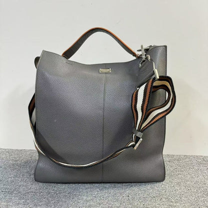 Fendi  Bucket Bag Gray Leather Medium