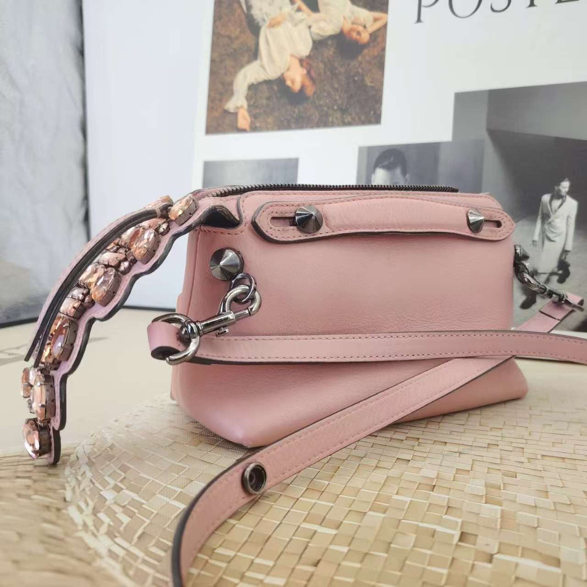 Fendi  Shoulder Bag Pink Leather Small