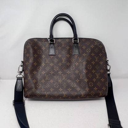 LV Monogram Macassar Porte-Documents Jour Brown Shoulder Bag AF568