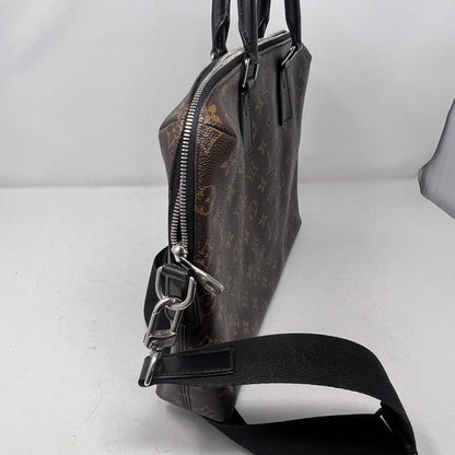 LV Monogram Macassar Porte-Documents Jour Brown Shoulder Bag AF568