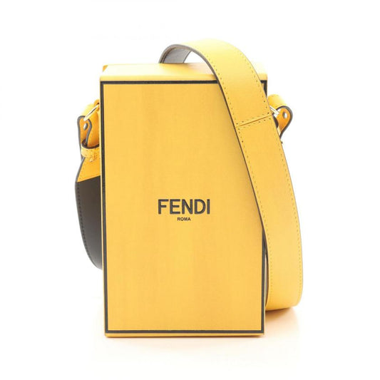 FENDI Box Shoulder Bag Leather Yellow - Excellent Condition
