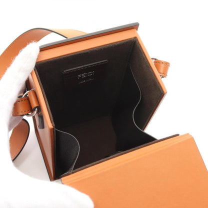 FENDI Box Shoulder Bag Leather Brown 963783