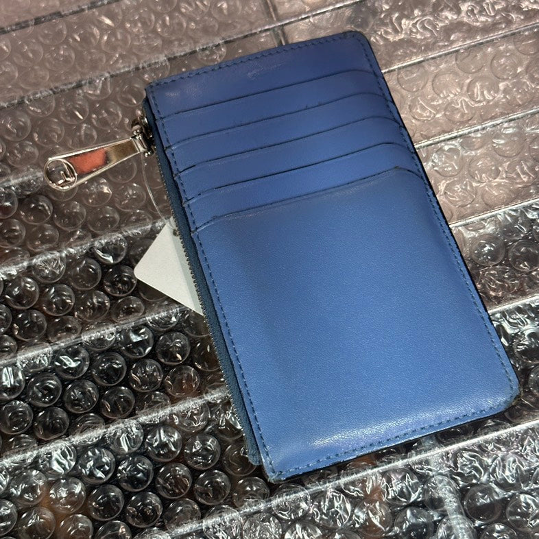 Fendi Blue Leather Card Case - Small Wallet