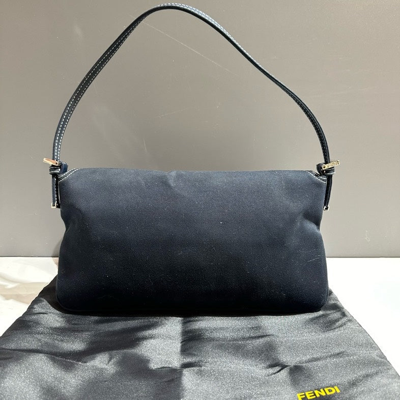 🔥 Price Drop  Fendi Hobo Bag Black Suede Vintage Designer Handbag