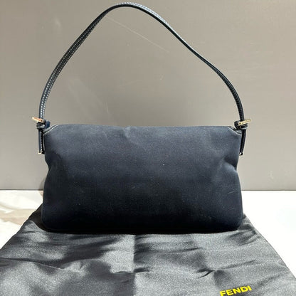 🔥 Price Drop  Fendi Hobo Bag Black Suede Vintage Designer Handbag
