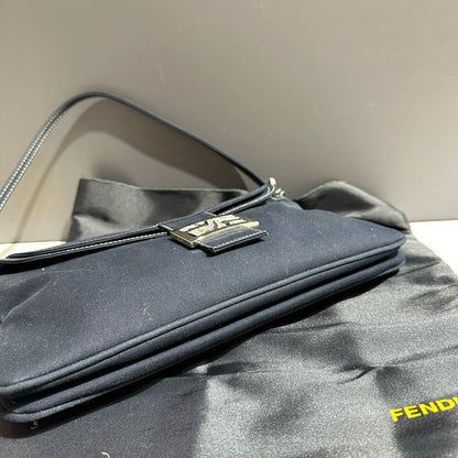 🔥 Price Drop  Fendi Hobo Bag Black Suede Vintage Designer Handbag