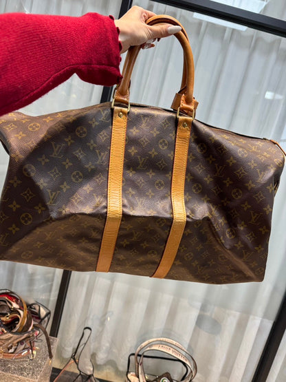 Louis Vuitton Keepall 55 Monogram Canvas Duffle Bag, Brown