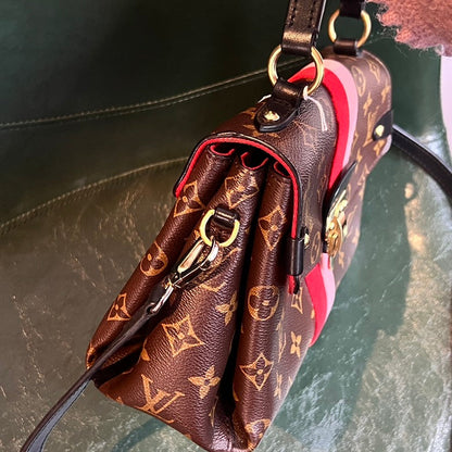 Louis Vuitton Monogram 2way Brown Leather Handbag AF628