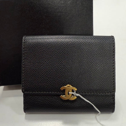 Chanel Caviar Leather Wallet in Black - Preloved Series 5 FM9012