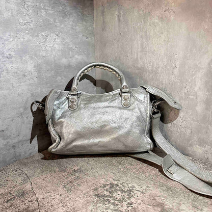 🛍️ Balenciaga city mini bag silver color