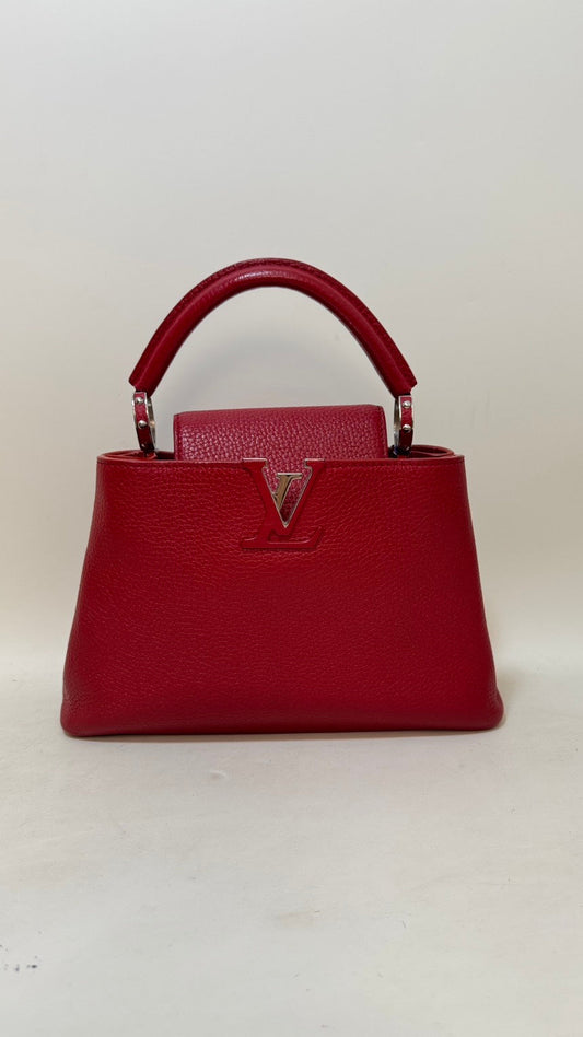 Louis Vuitton Capucines S Red Handle Bag