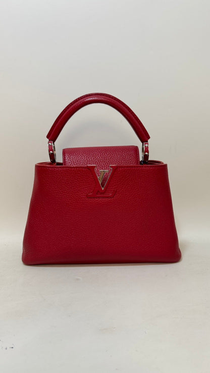 Louis Vuitton Capucines S Red Handle Bag