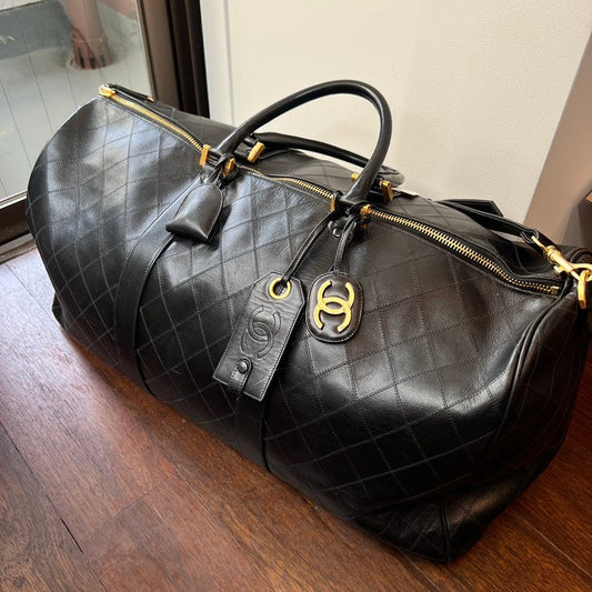 Chanel Leather way Black Travel Bag