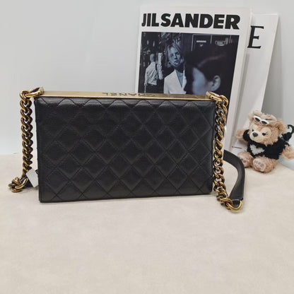 Chanel . Black Leather Crossbody Bag -