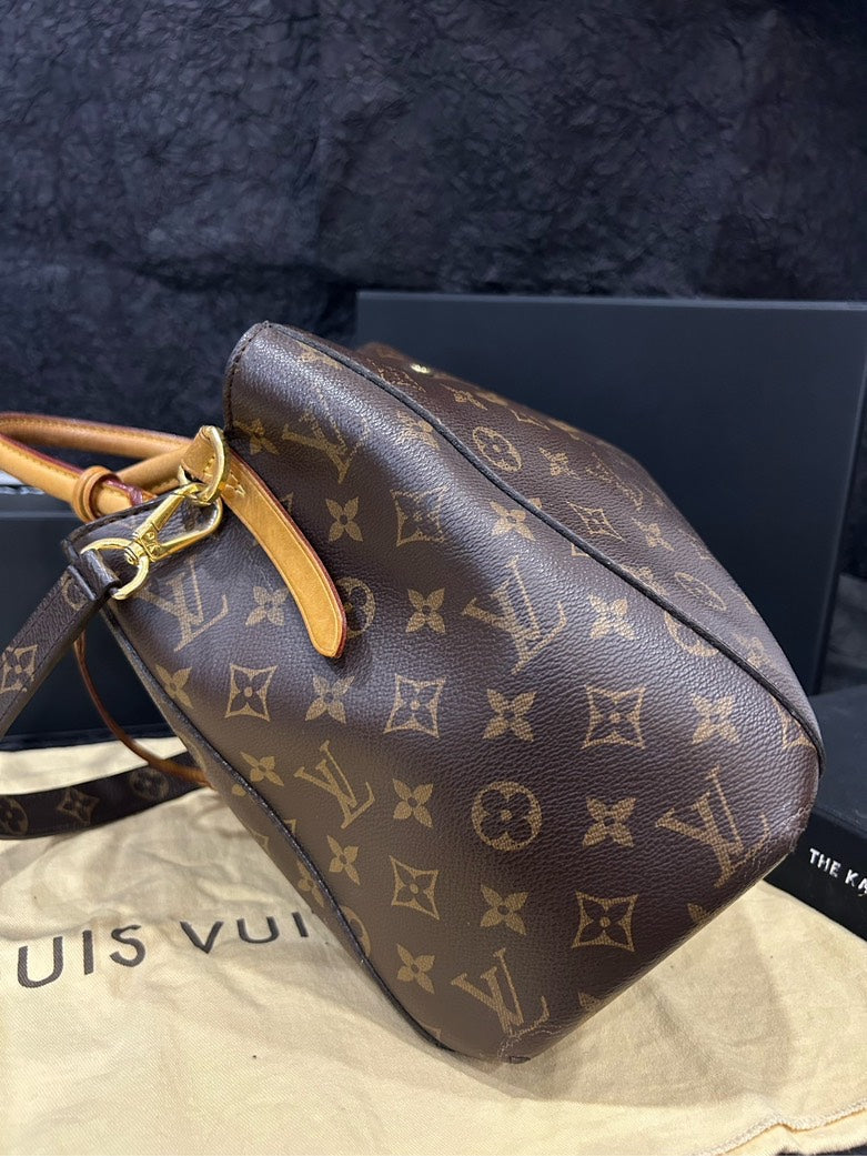 Louis Vuitton Monogram Montaigne Medium Bag Brown Leather Tote Handbag