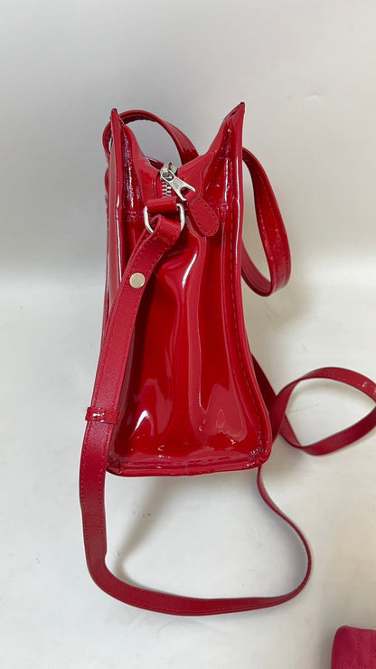 Balenciaga Red Patent Leather Top Handle Bag