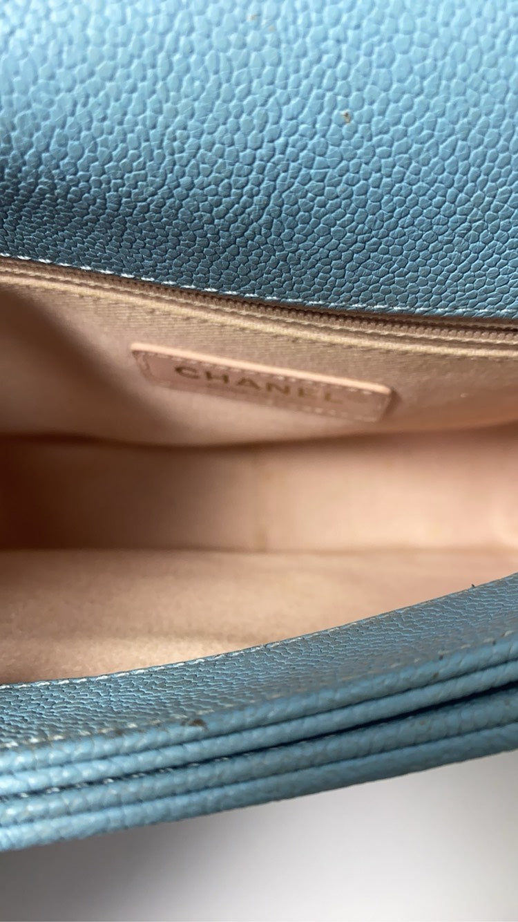 Chanel Cuba Blue Caviar Quilted Shoulder Bag