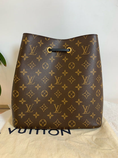 Louis Vuitton Monogram Bucket Bag Brown Leather