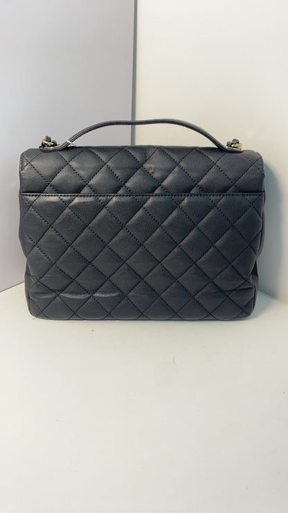 Chanel Classic Black Leather Messenger Bag