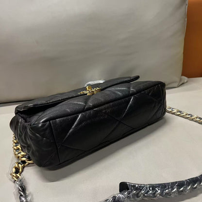 Chanel  Flap Bag Black Leather Shoulder Bag Medium