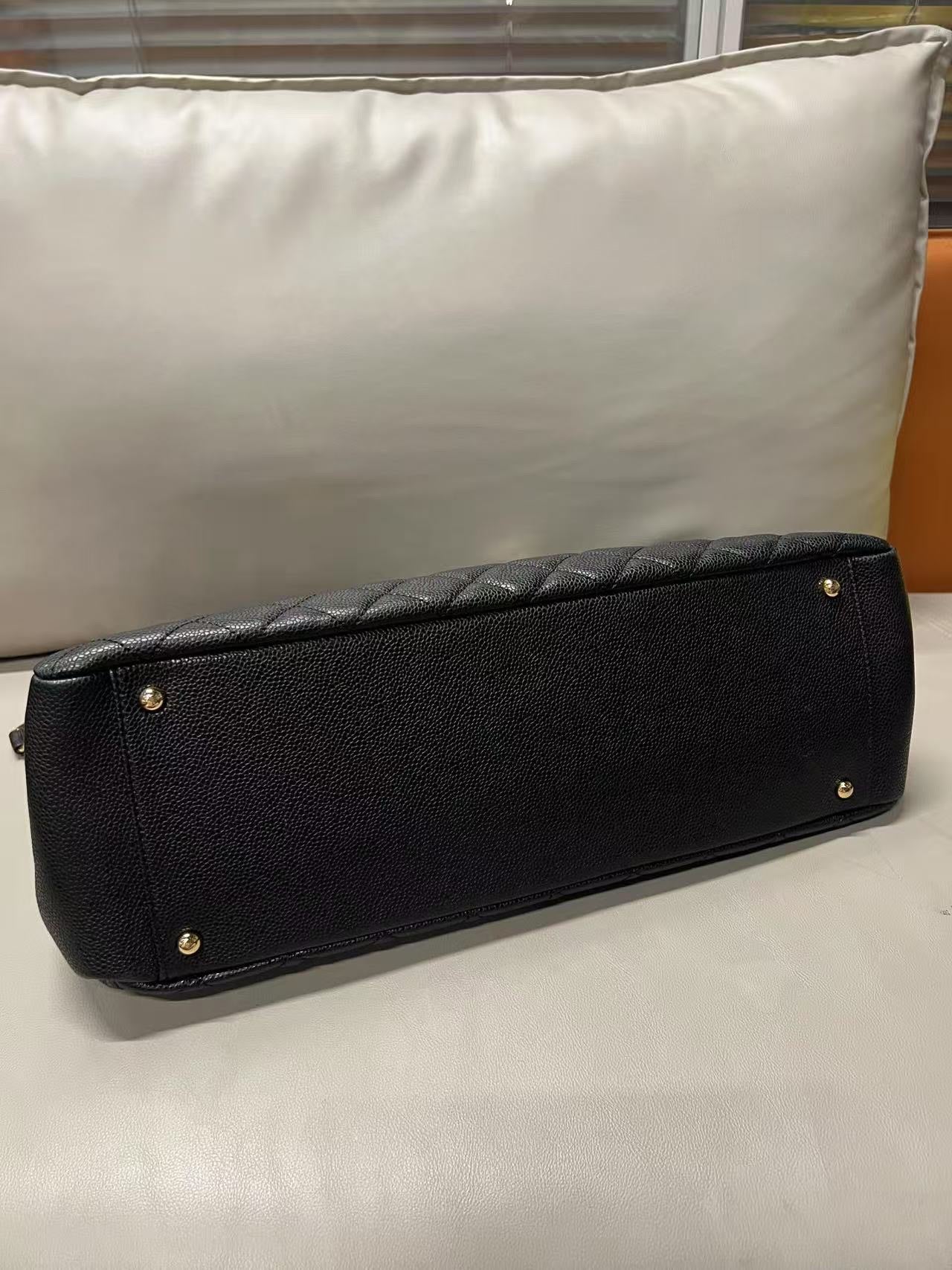 Chanel GST Tote Bag Black Quilted Leather -