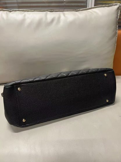 Chanel GST Tote Bag Black Quilted Leather -