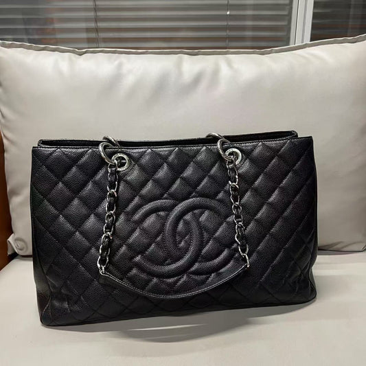 Chanel GST Black Quilted Leather Tote Bag