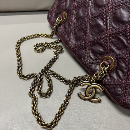 Chanel Burgundy Quilted Leather Tote Bag