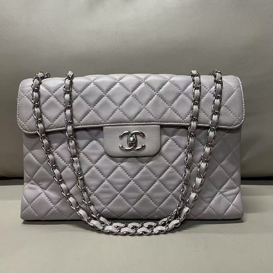 Chanel Flap Bag - Gray Quilted Leather Shoulder Bag