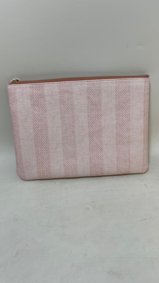 Chanel Preload Clutch Bag in Pink Striped Canvas