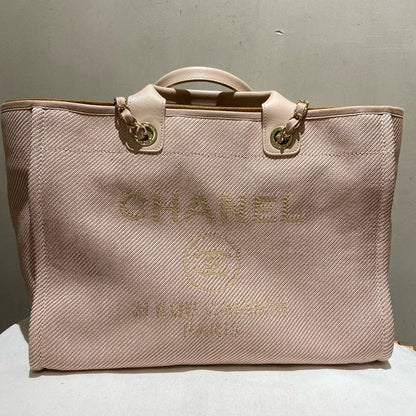 Chanel Large Shopping Bag Light Pink Canvas Tote