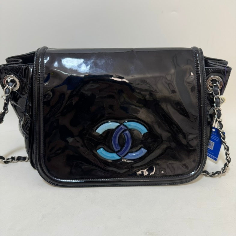 Chanel Patent Leather Black Shoulder Bag