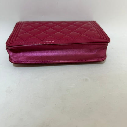 Chanel Quilted Crossbody Bag Pink Leather