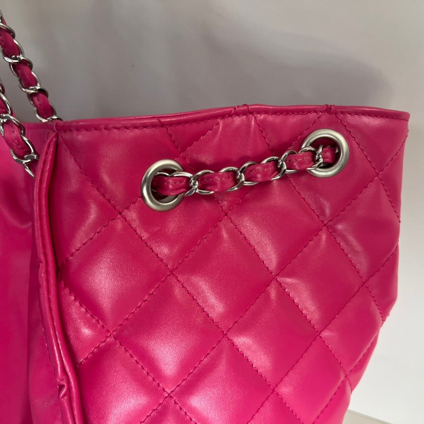 Chanel Quilted Pink Leather Tote Bag