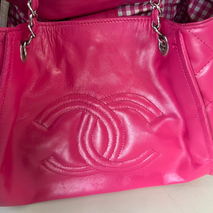 Chanel Quilted Pink Leather Tote Bag