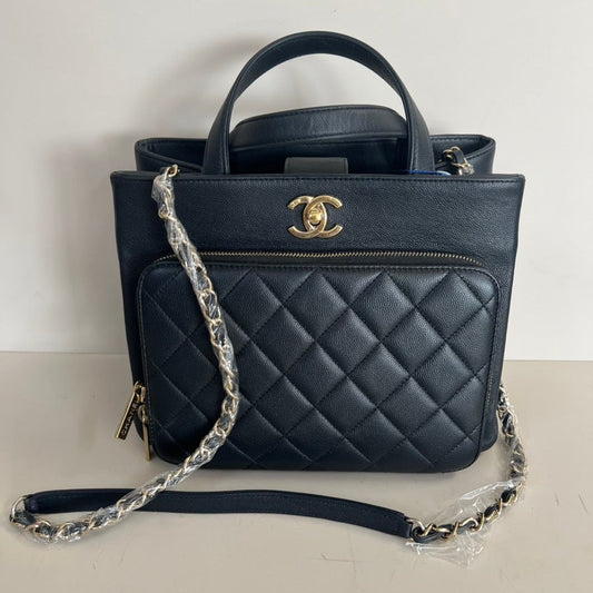 Chanel Quilted Black Leather Tote Bag - Condition