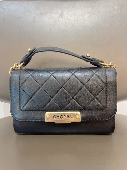 Chanel Passenger Bag Small Black Leather Shoulder Bag