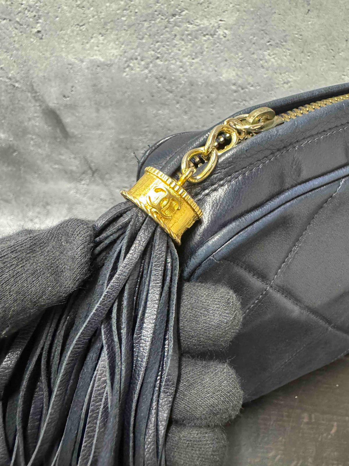 Chanel Tassel Camera Bag JZ Black Leather Crossbody