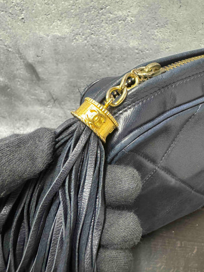 Chanel Tassel Camera Bag JZ Black Leather Crossbody