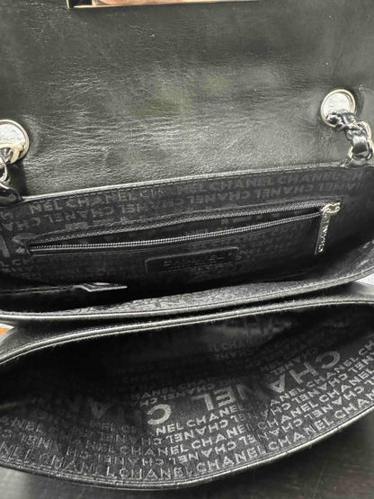 Chanel Ice Cube Flap Bag Black Leather Shoulder Bag JZ