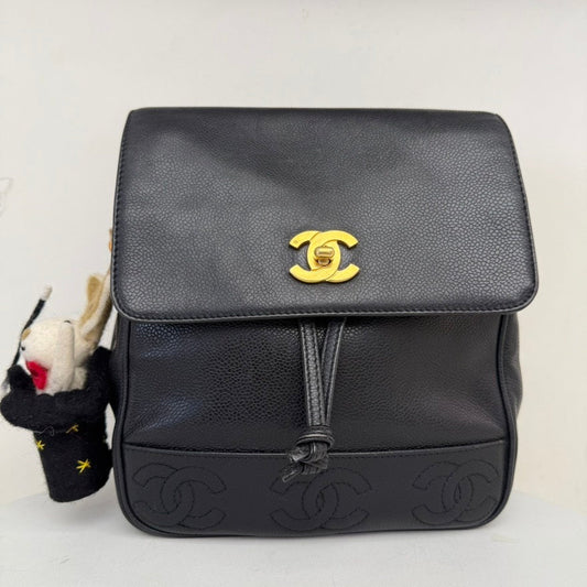 Vintage Chanel Caviar Leather Backpack IW